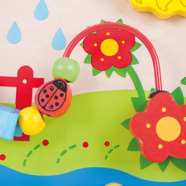 Bigjigs Toys Wooden Flower Activity Centre - Can Be Attached To Cots