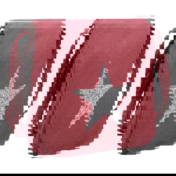 Love EMVY Staremvy Glitter Star Canvas Flapover Satchel