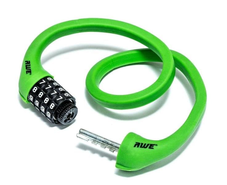 Awe Shape Memory Silicone 900mm x 12mm Combination Bike/Bicycle Lock