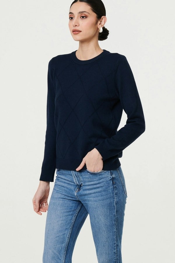 Izabel London Slim Fit Textured Knit Jumper