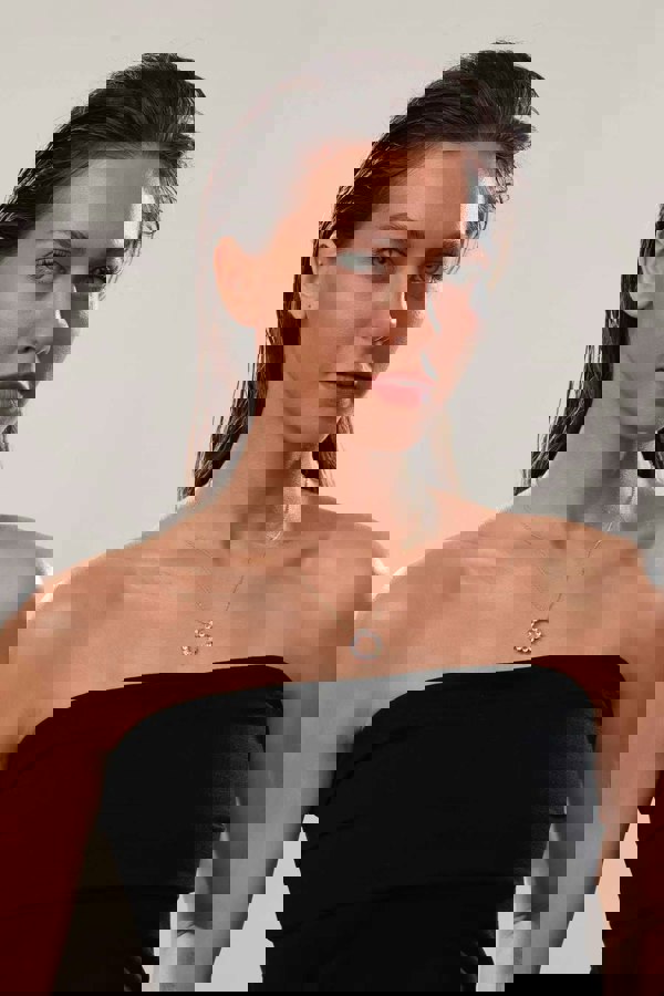 Lioness by TF Golden Trine Necklace - 14K Gold Vermeil, Ruby & Sapphire