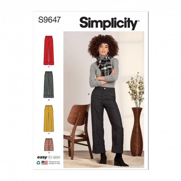 Simplicity Sewing Pattern 9647, Trousers, Shorts for Women, H5 (6-8-10-12-14) - Easy