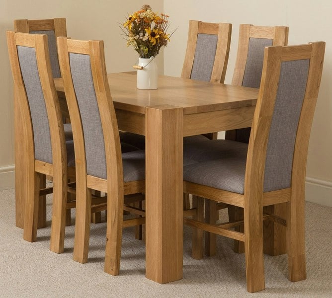 That's Furniture Kuba Small Oak Dining Table with Stanford Oak Chairs