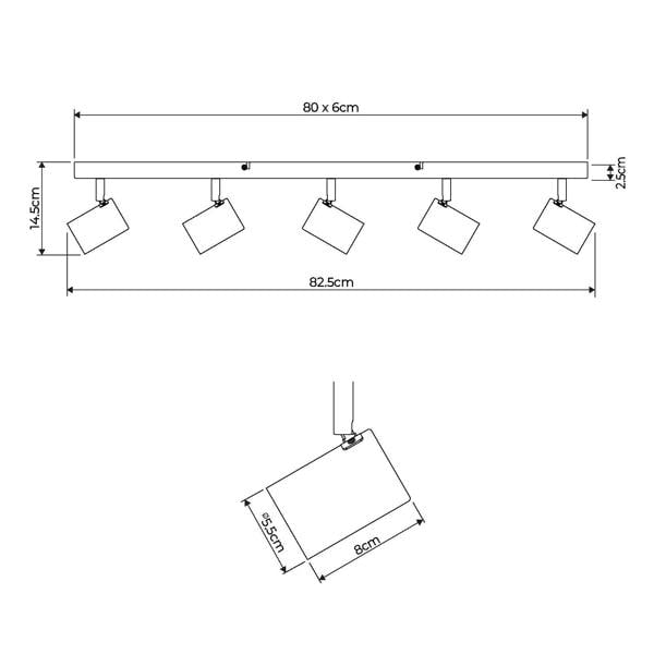 Pagazzi Lighting Hereford Matte Pewter 5-Spot Bar