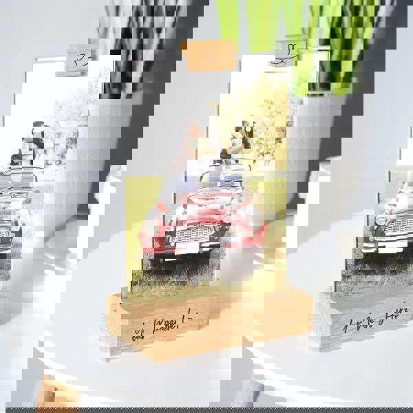 MijMoj Design Personalised Oak Picture Holder with Photo Print Option