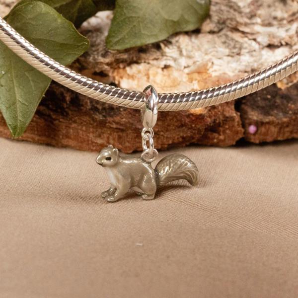 Mylee London Squirrel Charm - Enamelled Sterling Silver