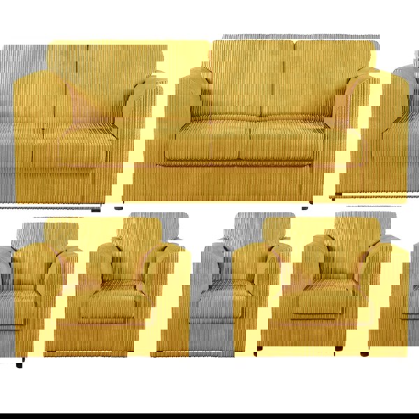 Furnishings For Less Luxor Full Jumbo Cord 3 Seater and 2 x Armchairs - Full Back