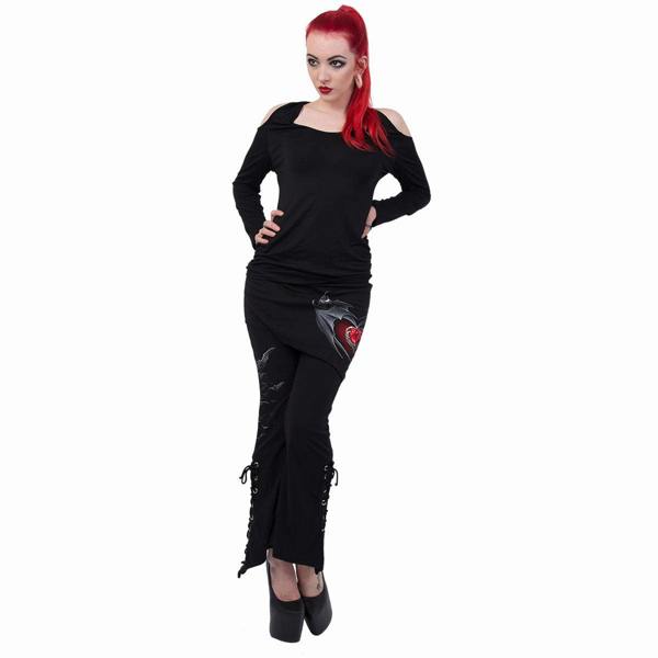 Spiral Direct BAT'S HEART - 2in1 Boot-Cut Leggings with Micro Slant Skirt