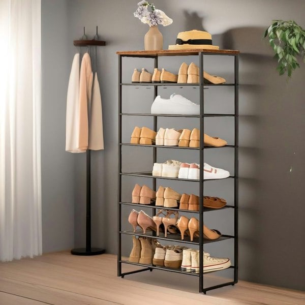 Rafaelo Mobilia 8-Tier Shoe Rack With Detachable Mesh