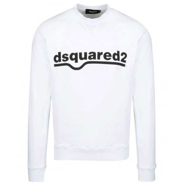 Dsquared2 Classic Raglan Fit Logo White Sweater - Nova Clothing