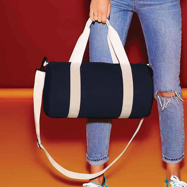 Bagbase Mini Barrel Bag - French Navy/Off White