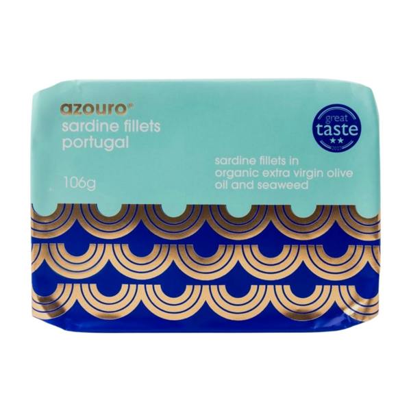 Azouro Sardine Fillets in Organic EVOO & Seaweed (106g)