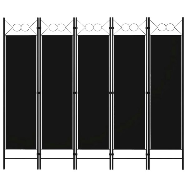 Berkfield 5-Panel Room Divider Black 200x180 cm