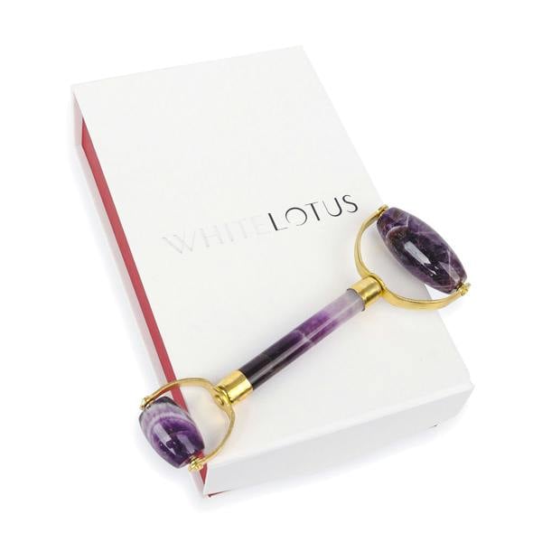 White Lotus Beauty Genuine Crystal Roller Chemical Free Amethyst