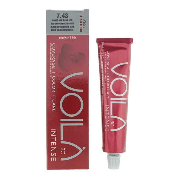 Intercosmo Voilà 3C Intense 7.43 Mediterranean Copper Gold Blonde Hair Colour 60ml