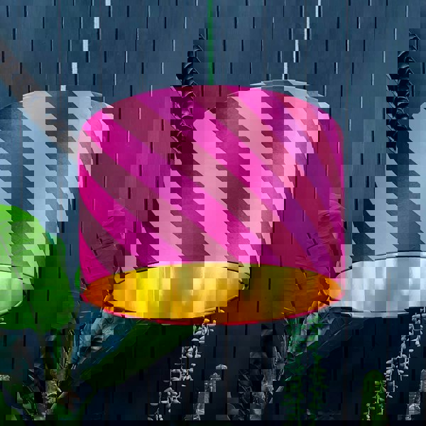 love frankie Helter skelter lampshade in raspberry ripple with gold lining