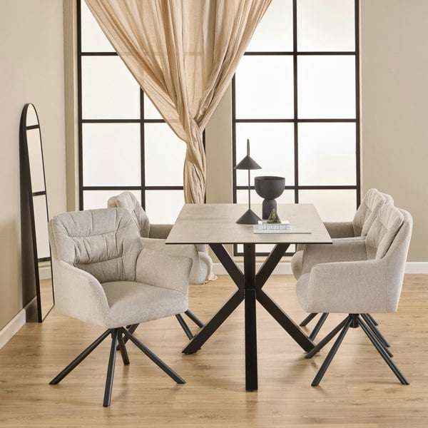 Furniture To Go Heaven Dining Table with Ceramic Grey Top 135cm