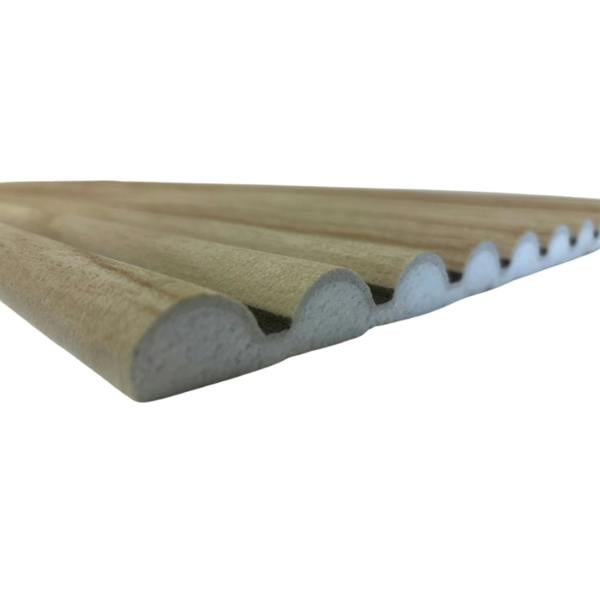 Wallsupply UltraLight Linari Ribbed Round Wood Effect HD Printed 3D Slat Wall Panels EPS, 4pc 2.3m², Natural