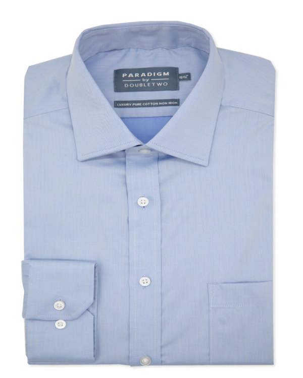 Blue Non-Iron Pure Cotton Twill Shirt