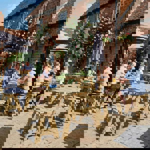 Arbor Garden Solutions Victoria Space Saving Picnic Table and Benches Set