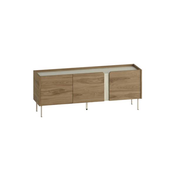 Decortie Modern 140cm TV Stand Unit Up to 50" TVs, 3 Soft-Close Door, 5 Storage Cabinet Shelves, Metal Legs