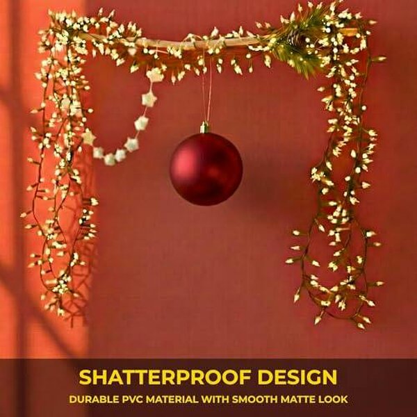 Shatchi 20cm Matte Dark Red Christmas Bauble for Festive Home Décor and Tree Displays