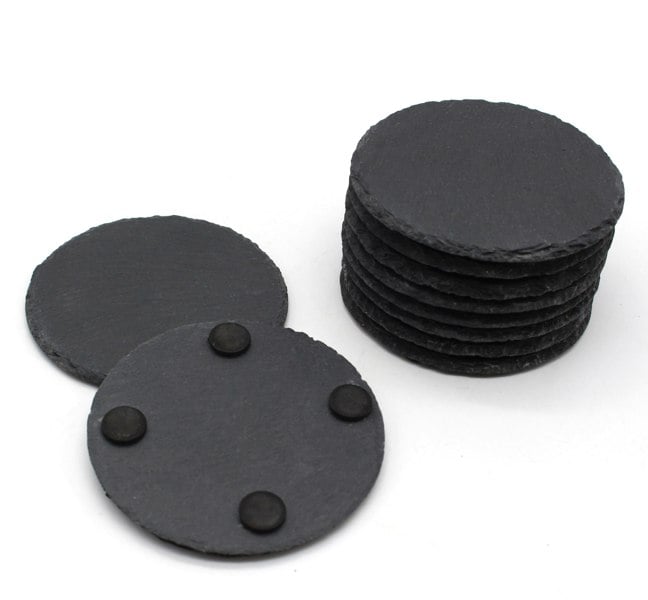 slate coasters round 10cm bulk wholesale