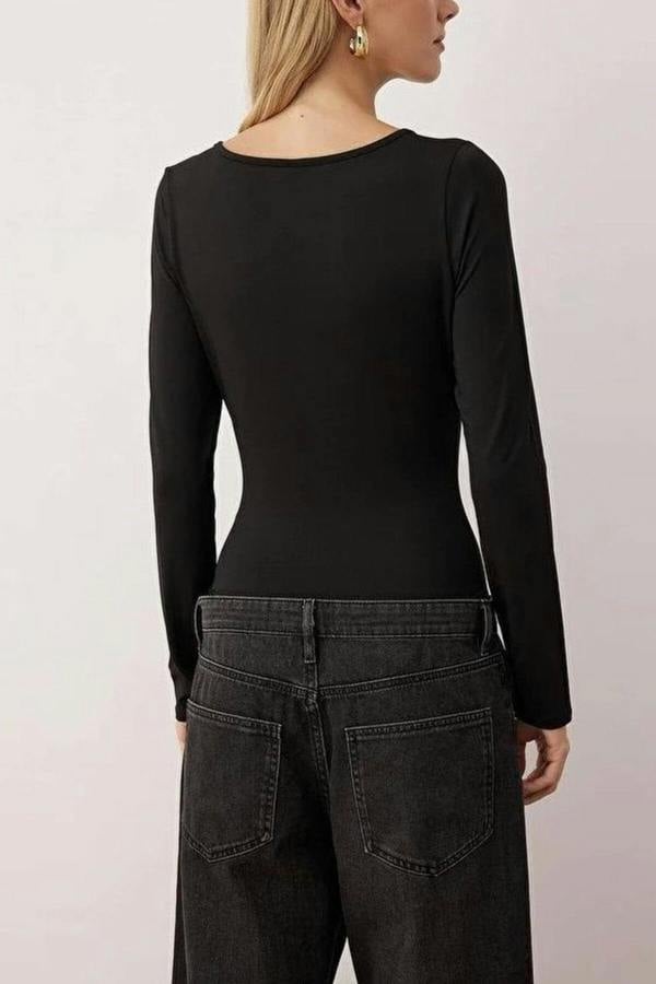 WOVCOR Knit Bodysuit with Accessory Detail