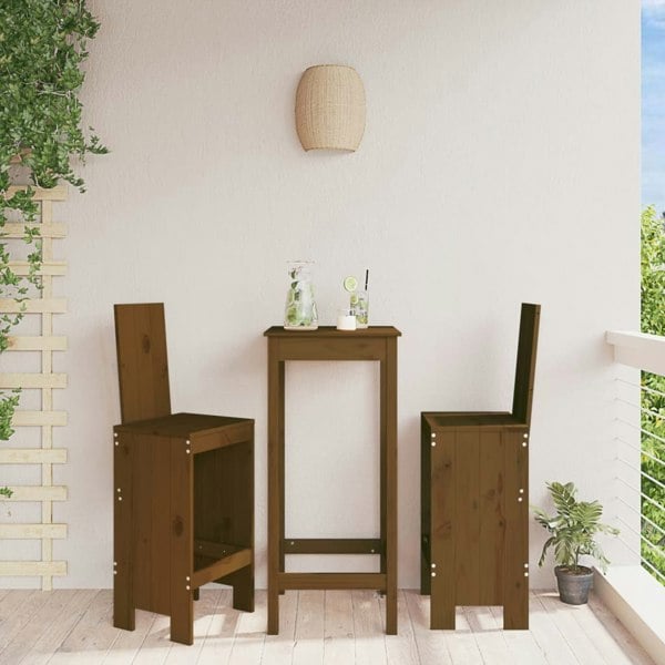 Berkfield Bar Stools 2 pcs Honey Brown 40x42x120 cm Solid Wood Pine