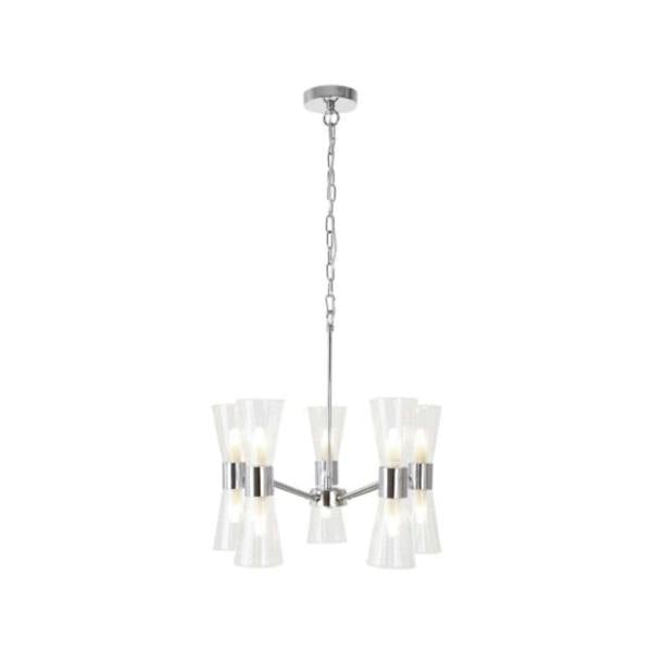 Pagazzi Lighting HERRERA 10 LIGHT POLISHED CHROME PENDANT CEILING LIGHT