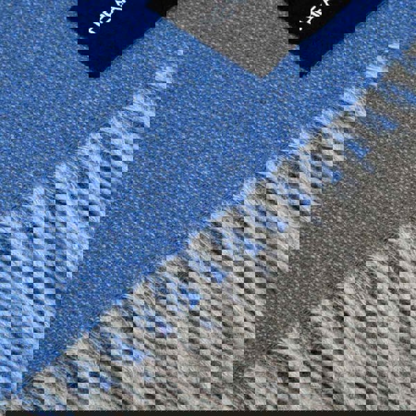 Love Stories - 100% Cashmere Blanket - Cobalt Blue & French Grey Reversible - Heating & Plumbing London - Throw