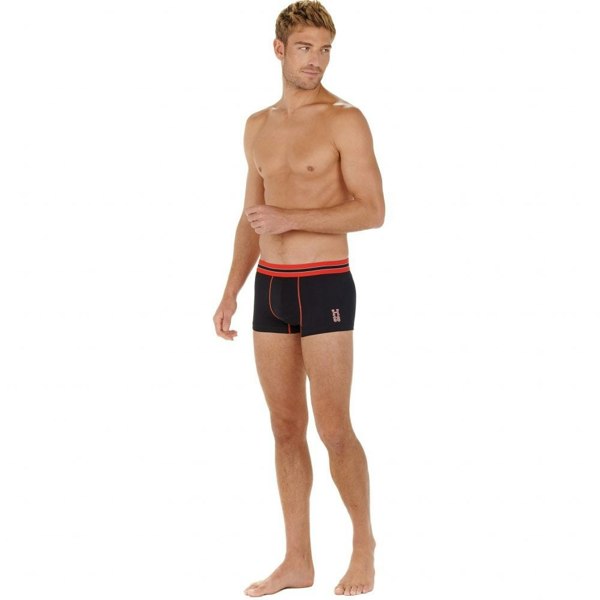 Hom Run Sports Contrast Boxer Trunk, Black/red