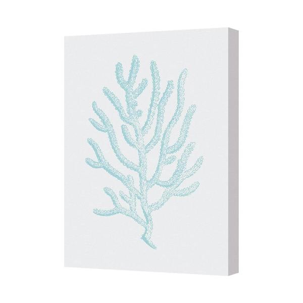 Benjamin Tate Design Light Blue Coral Canvas Wall Art Print Coastal Ocean Decor
