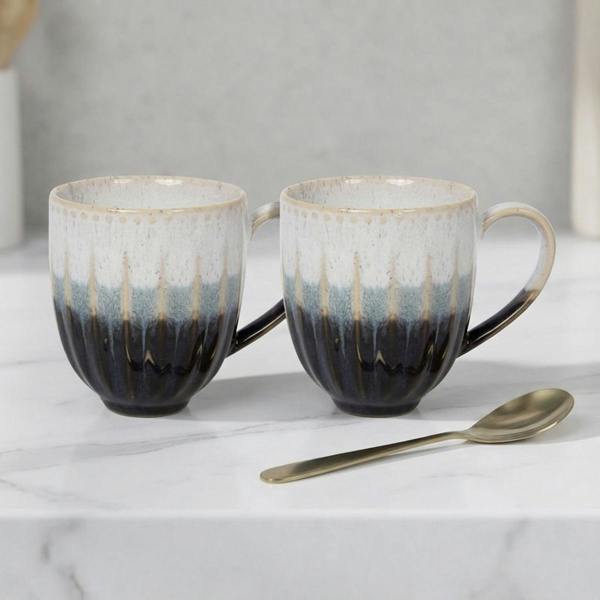Garden Greatness 2 Pack Aqua Reactive Glaze Mugs Set