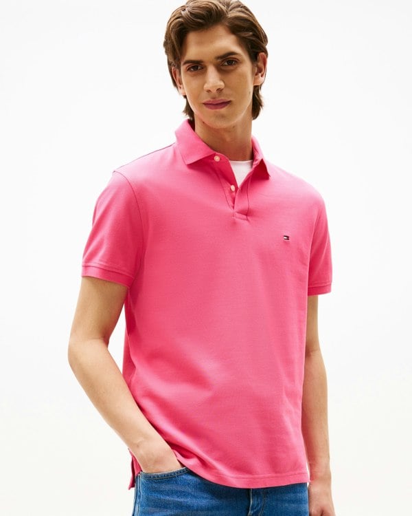 Tommy Hilfiger 1985 Regular Fit Mens Polo - Pink Alert