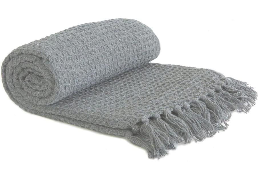 Honeycomb Throw 90x100" Silver