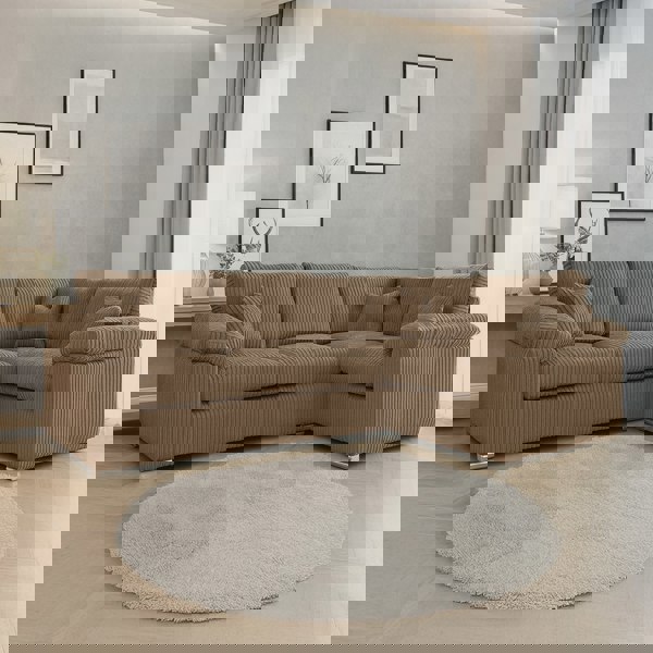 Furnishings For Less Delta Full Jumbo Cord 4 Seater Corner Sofa