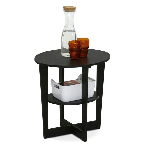 WALPLUS JAYA | Modern Furniture Piece for Stylish and Functional Home Use | 15019WN Oval End Table, Walnut