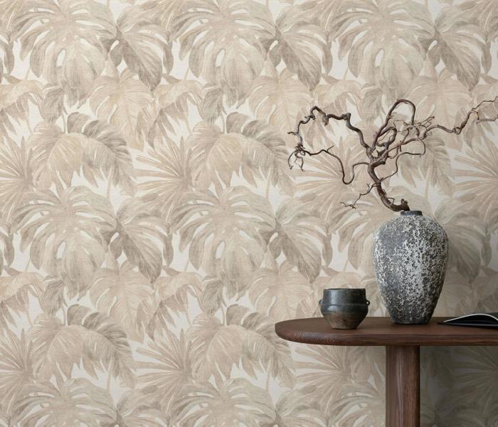 Erismann Misty Monstera Leaf Wallpaper