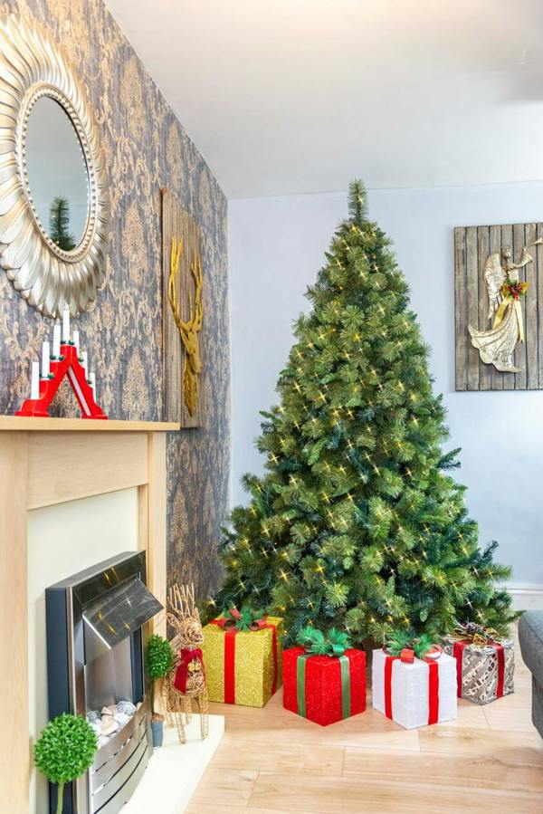 4ft to 8ft Pre-Lit Kentucky Pine Artificial Christmas Trees with Warm White LEDs image 5