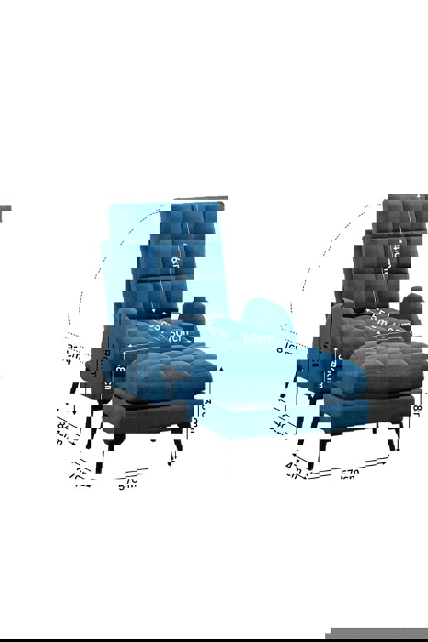 Living and Home Modern Leisure Arm Chair with Footstool