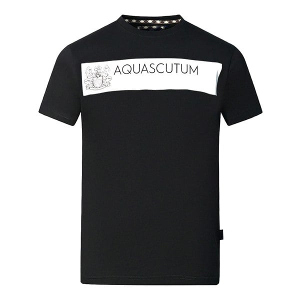 Aquascutum Block Brand Logo T-Shirt - Black