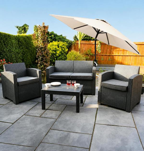 Groundlevel 2m Tilt and Crank Lightweight Parasol