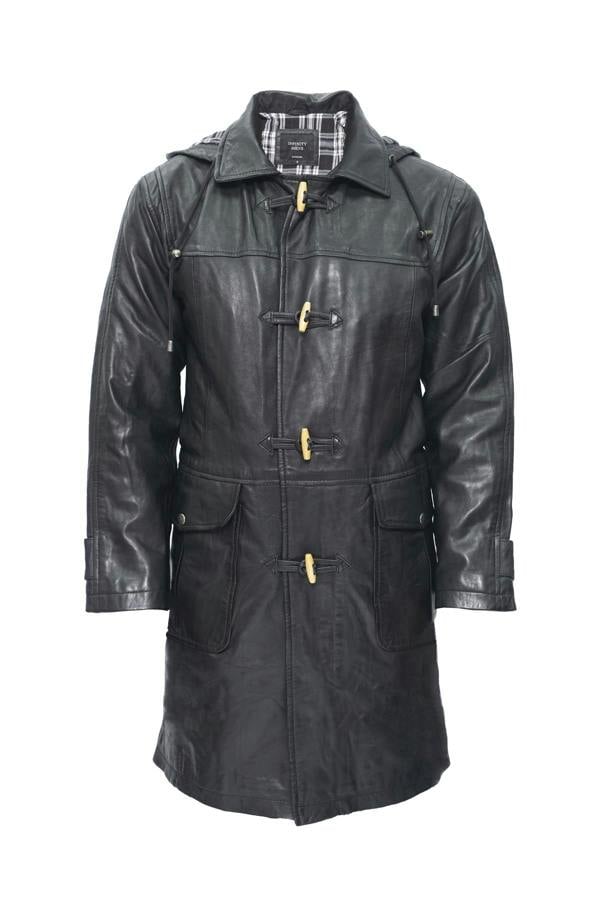 Infinity Leather Mens Leather Duffle Classic Coat-Aylesbury