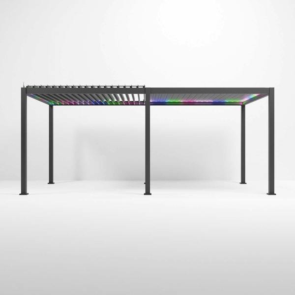 Ocean Designs Tivoli E-LED 6m x 3m Grey Frame Free Standing Pergola