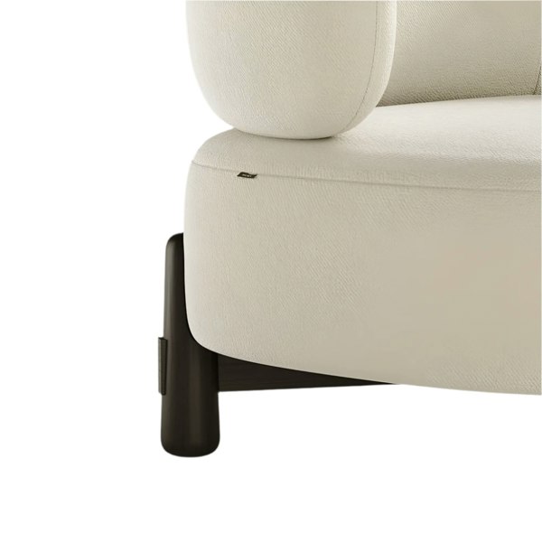Luxury Armchair in Black Oak and Soft Fabric Finish - Touched Interiors®