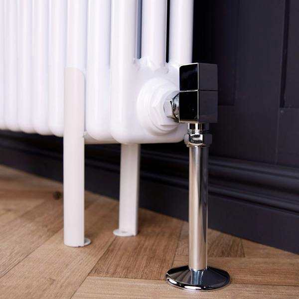Flode Angled Square Manual Radiator Valve Pack | 15mm x 1/2″ | Chrome