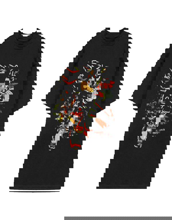 Sonic the Hedgehog Mens Black Shadow Paint Short Sleeved T-Shirt