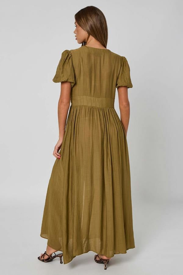 Urban Bliss Khaki Button Front Maxi Dress