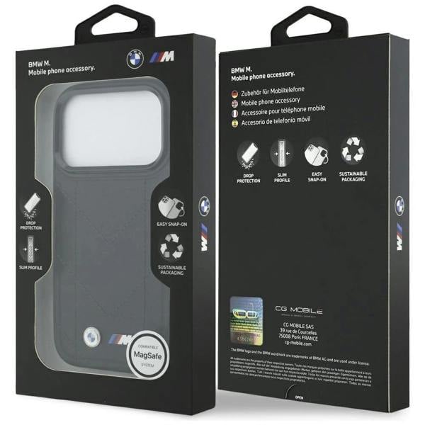 BMW M Quilted Logo Case with MagSafe for iPhone 17 Pro 6.3" Black - BMHMP17L25PSECHK